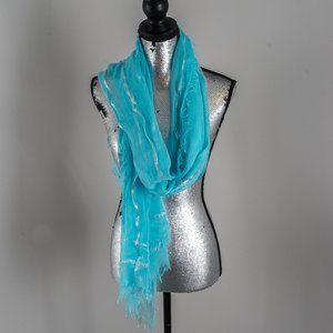 New Aqua and silver thread scarf